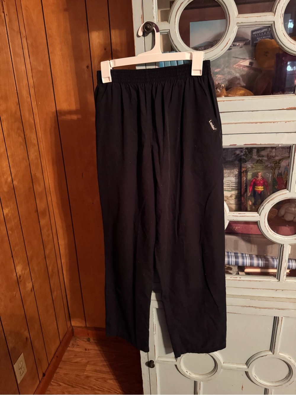 Women’s Black Elastic-Waist Scrub Pants Landau Size Medium M B17